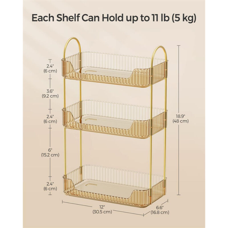 3-Tier Makeup and Skincare Organizer &ndash; Round Rotating Countertop Rack for Perfume, Serums & Lotions