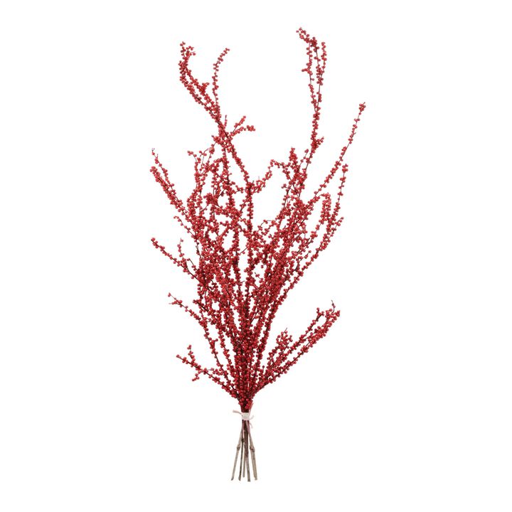 Set of 2 Berry Twig Bundles for Holiday Vases, Wreaths, or Festive Tabletop Displays