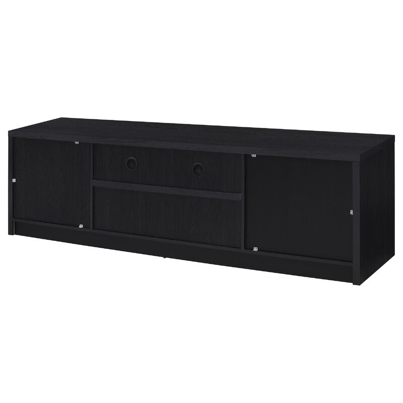 Winie TV Stand Media Console, 2 Doors, Open Shelf, Wood image number 4