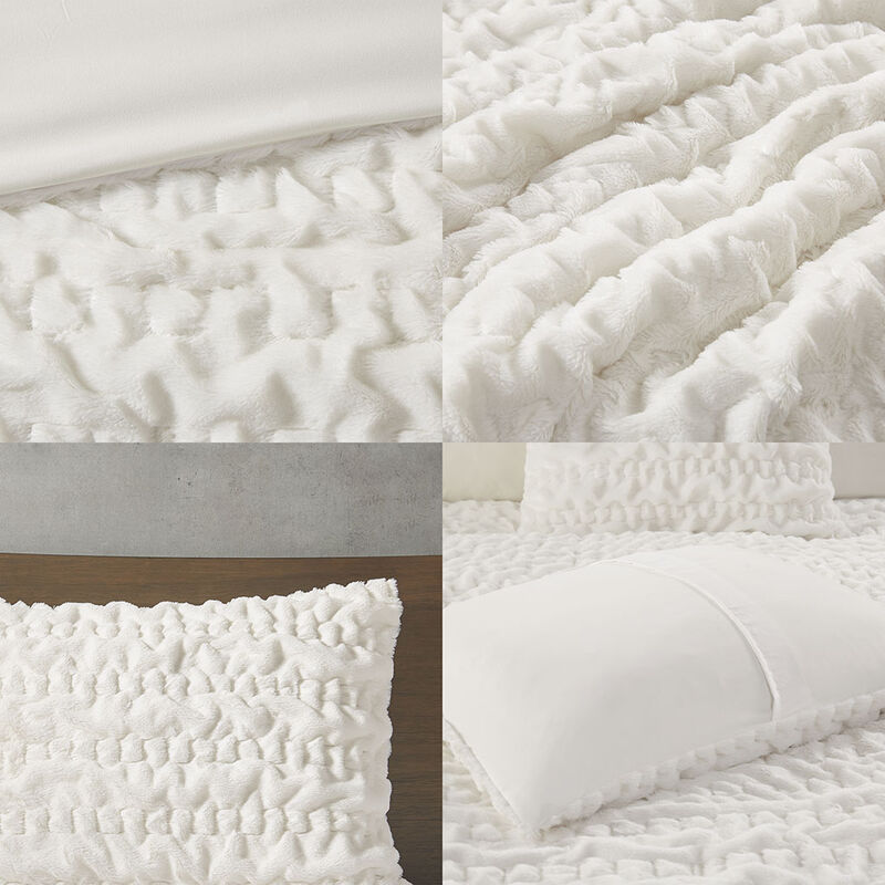 Gracie Mills Hanna Faux Fur Down Alternative Comforter Set