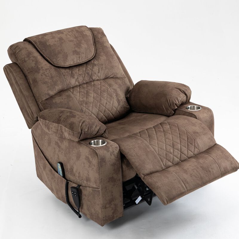 Leather Recliner Chair with 2 Cup Holder, Lounge Chair Power Lift Chair Relax Sofa Chair image number 5