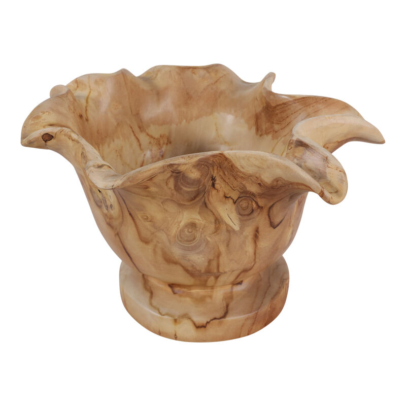 Mungur Wood Bowl On Pedestal image number 2