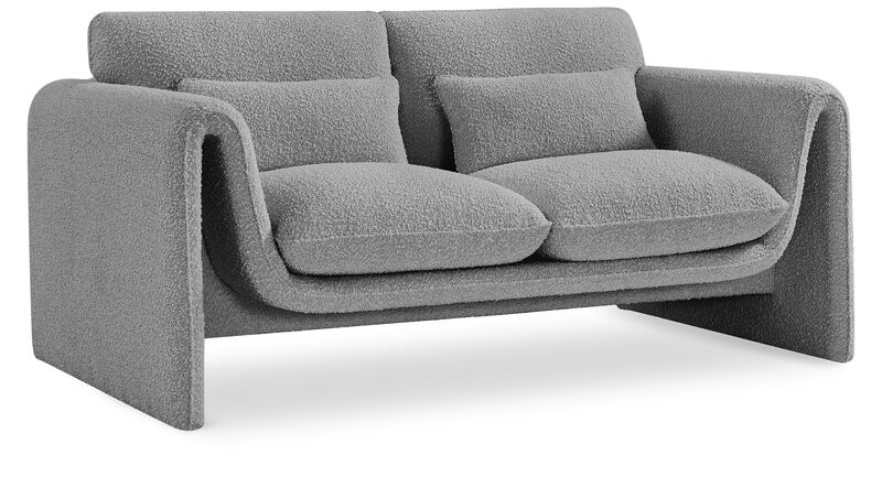 Meridian Furniture Stylus Grey Boucle Fabric Loveseat image number 0