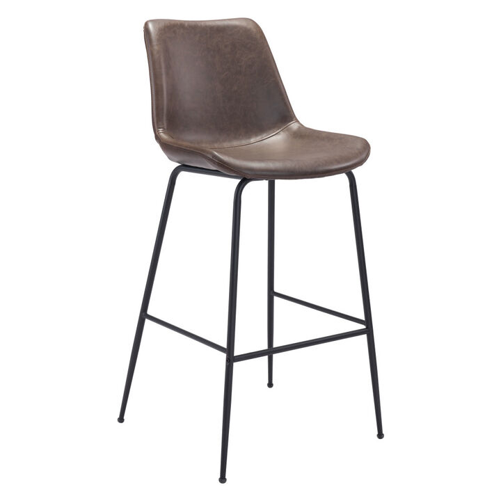 Hivvago 31 Inch Brown and Black Steel Low Back Bar Height Bar Chair