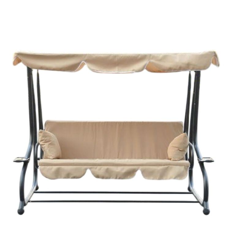 Hivvago Outdoor Canopy Swing Patio Porch Shade Deck Bed in Sand