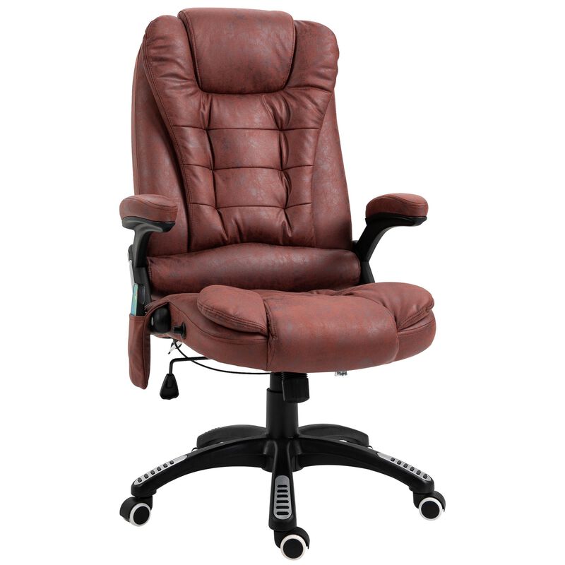 Red Massage Chair: High Back, 6-Point Vibration, Heated, Reclining