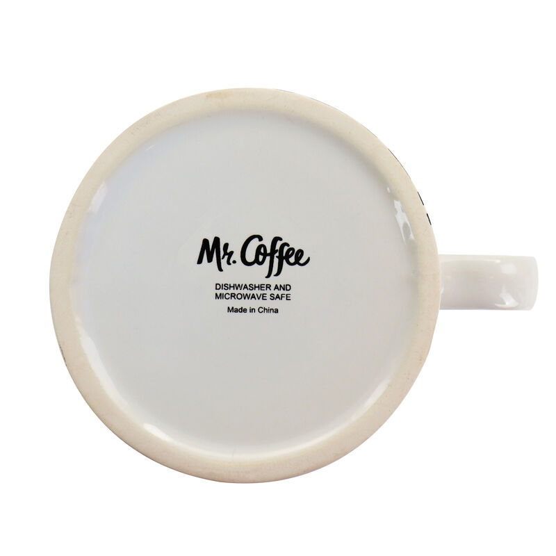 Mr. Coffee Napoli Caffe 4 Piece 17 Ounce Stoneware Assorted Mug Set in Black
