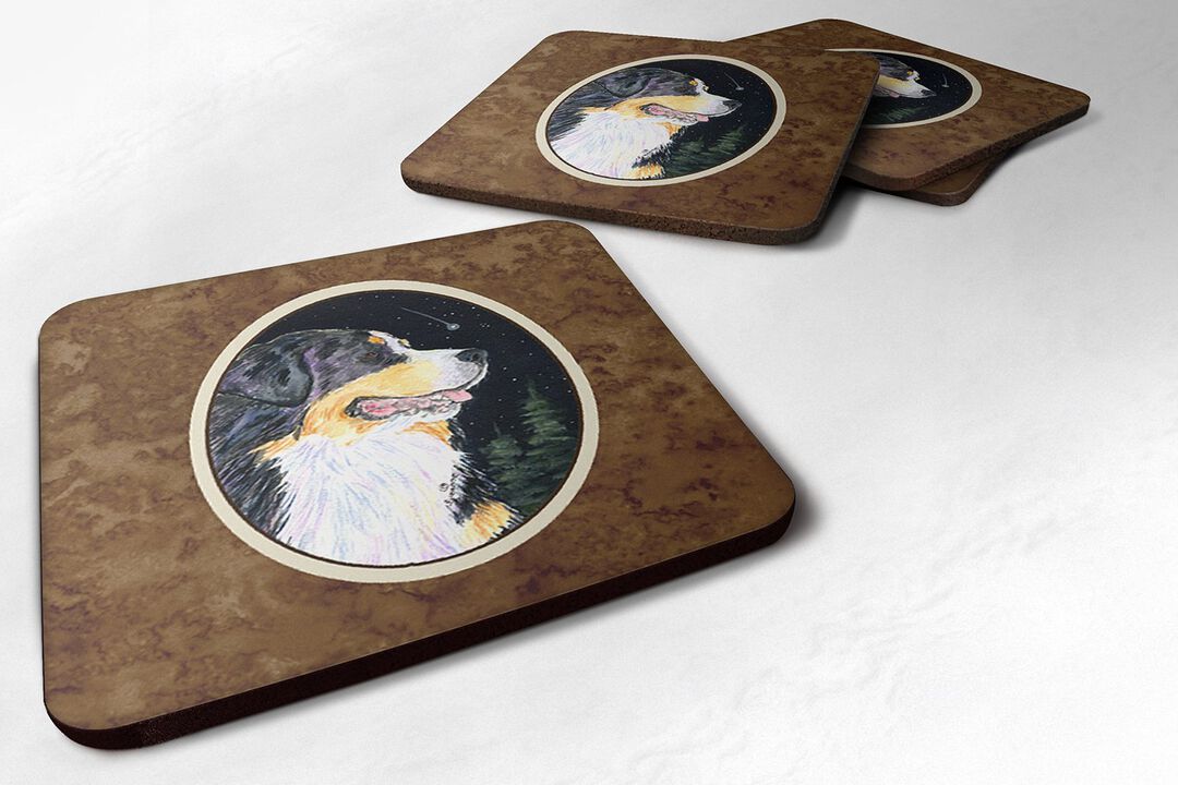 Caroline's Treasures SS8512FC Starry Night Bernese Mountain Dog Foam Coasters Set of 4 (Set of 4), 3.5 H x 3.5 W, Multicolor
