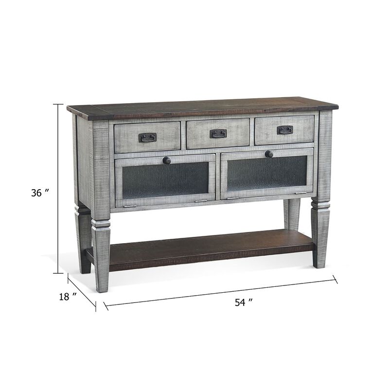 Camie Sideboard Server, Drop Down Drawers, Waterfall Brown Gray Mahogany image number 4
