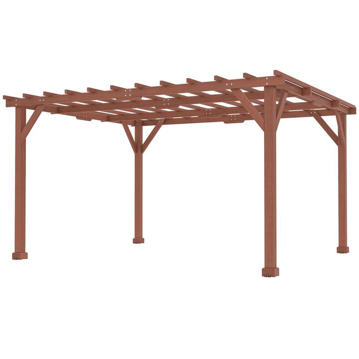 Hivvago 11x12.5 Outdoor Wood Pergola with Trellis
