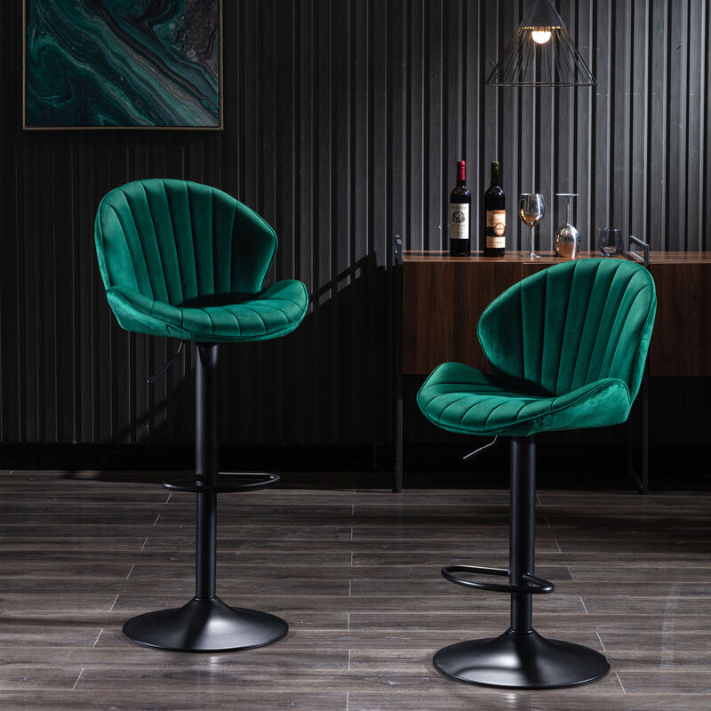Streamdale Adjustable Counter-Height Bar Stools with Backrest and Footrest (Set of 2) image number 1