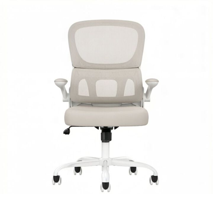 GOODSILO Ergonomic Mesh Office Chair with Tailored Lumbar Support and Flip-Up Armrests for Optimal Comfort and Space Saving