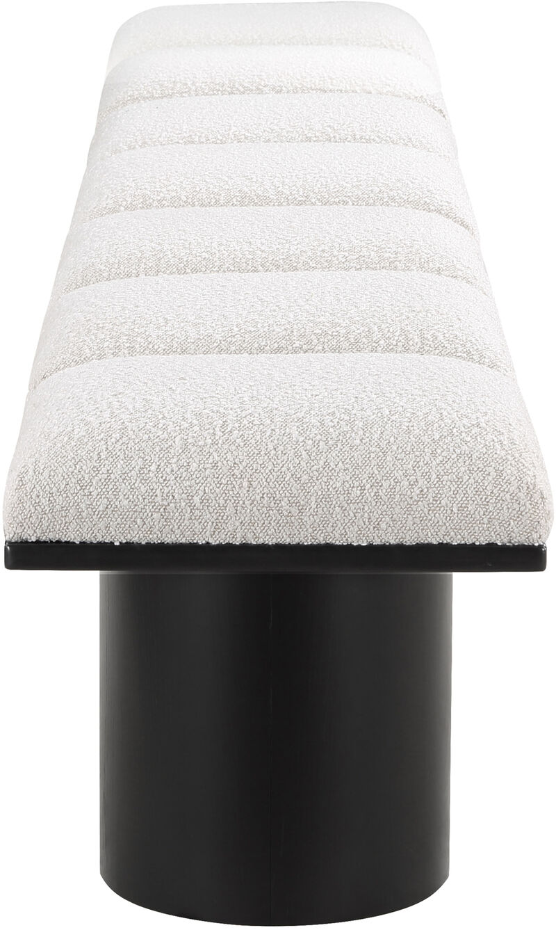 Meridian Furniture Pavilion Cream Boucle Fabric Bench