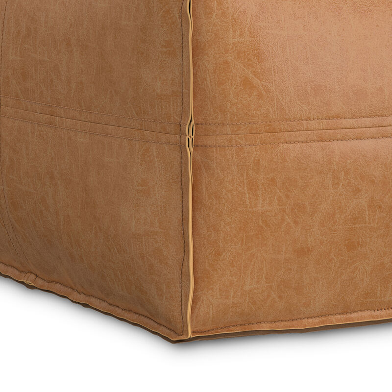 Simpli Home Brody 24W Square Top Stitch Pouf image number 5