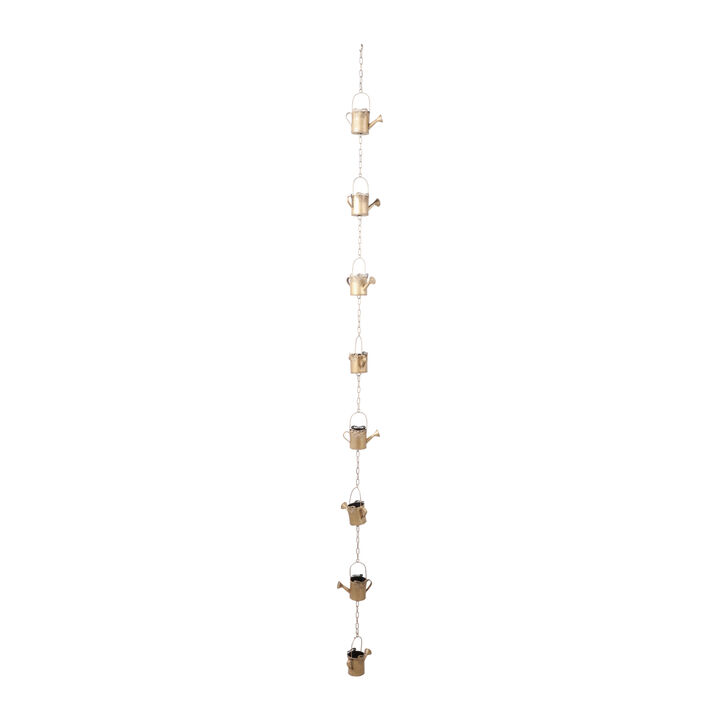 91x5" Watering Can Rain Chain, Gold
