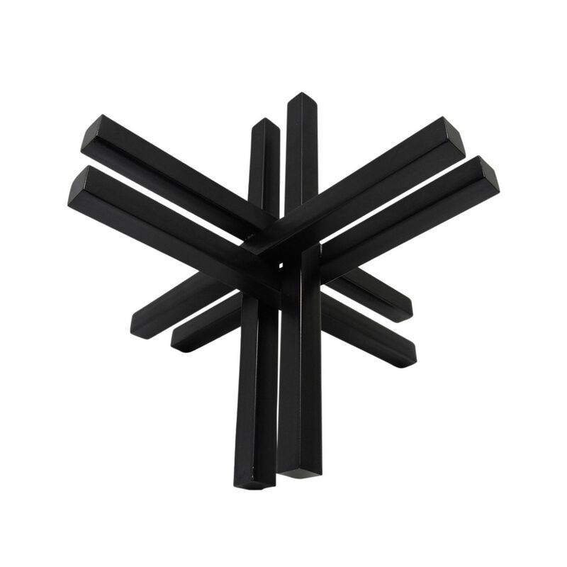 Accent Decor with Metal Double Jack Design, Black - Benzara