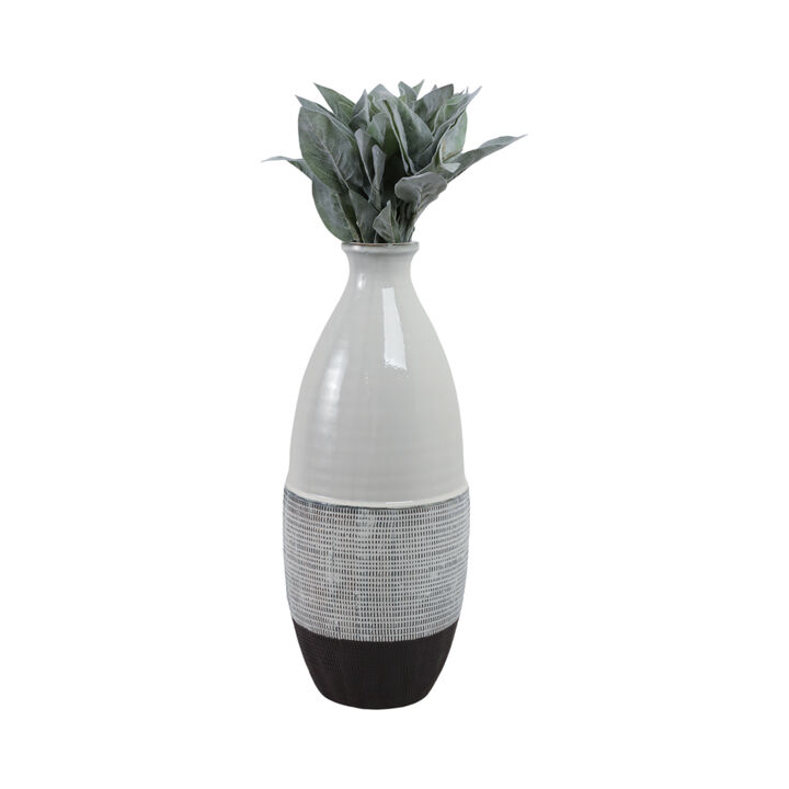 22x9" Textured Bottom Vase, Grey