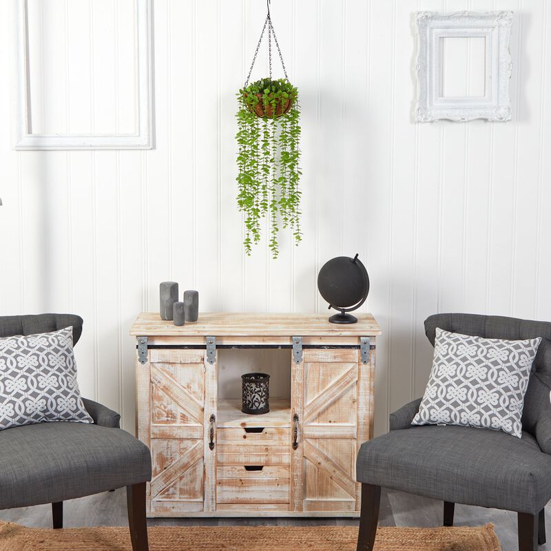 Hivvago 3" Eucalyptus Artificial Plant in Hanging Basket