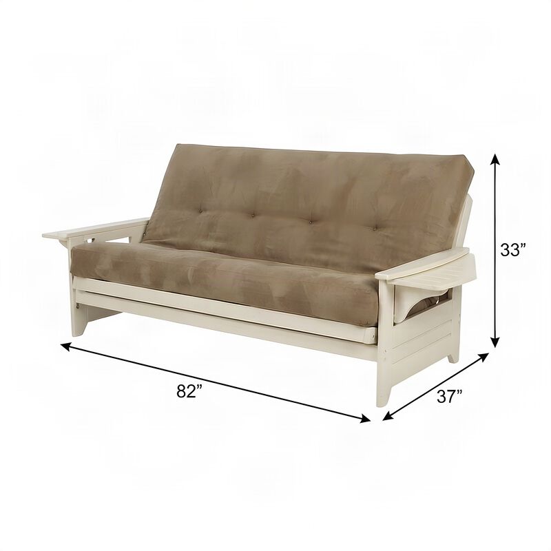 Phoenix Frame in Antique White Finish includes Suede Peat Mattress image number 4
