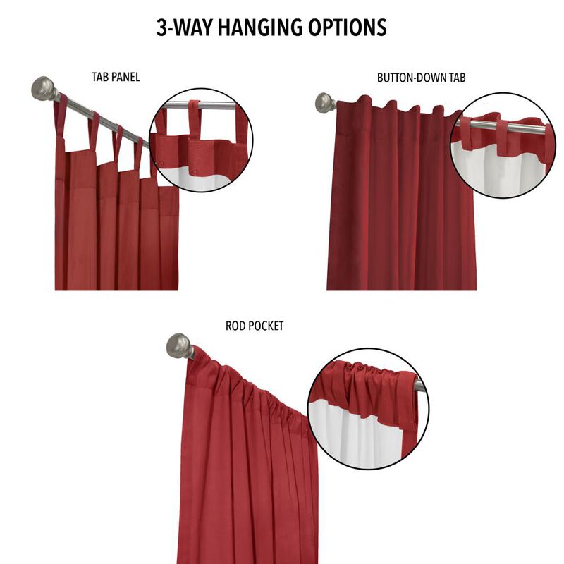 Thermalogic Weathermate Topsions Room Darkening Provides Daytime and Nighttime Privacy Curtain Panel Pair Each Burgundy