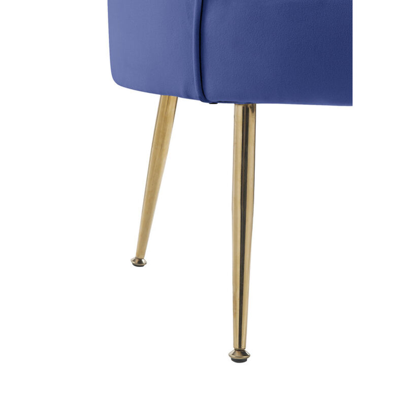 Streamdale Blue Velvet Barrel Accent Chair with Metal Legs