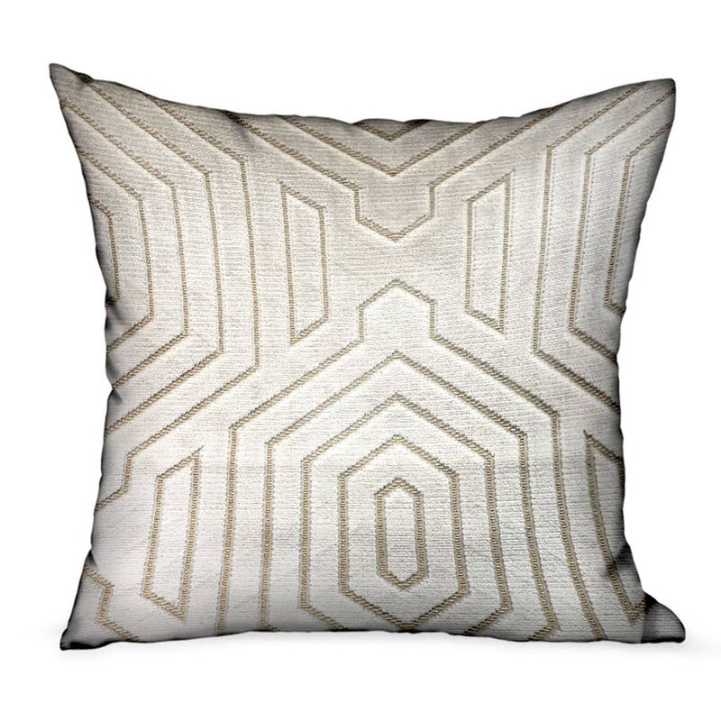 Plutus Brands Pearly Velvet Gray Geometric Luxury Throw Pillow image number 0