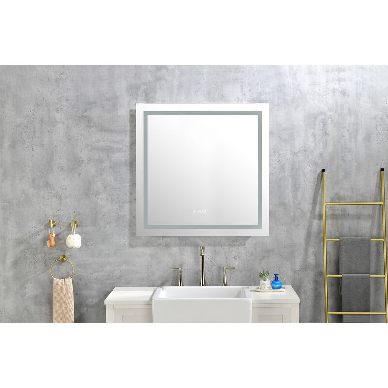 LED Bathroom Mirror with Frontlit and Backlit Wall-Mounted Vanity Mirror with Smart Touch Button for Custom Lighting