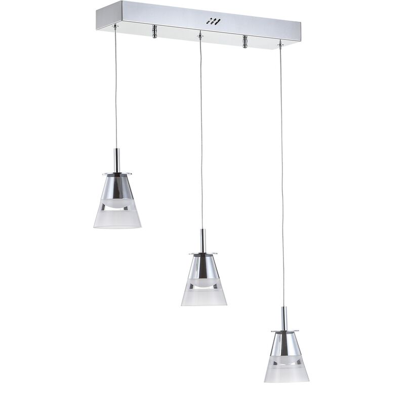 Alain 19.5" 3-Light Adjustable Cascading Metal Integrated Linear LED Pendant