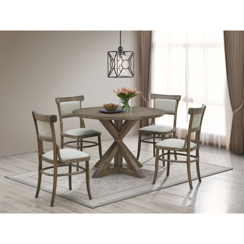 Carolina Living Diana Dining Table with 4 Dining Chairs - Vintage Walnut