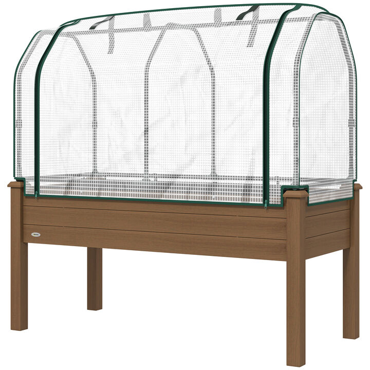 Hivvago Outdoor Raised Garden Bed with Greenhouse Cover Planter