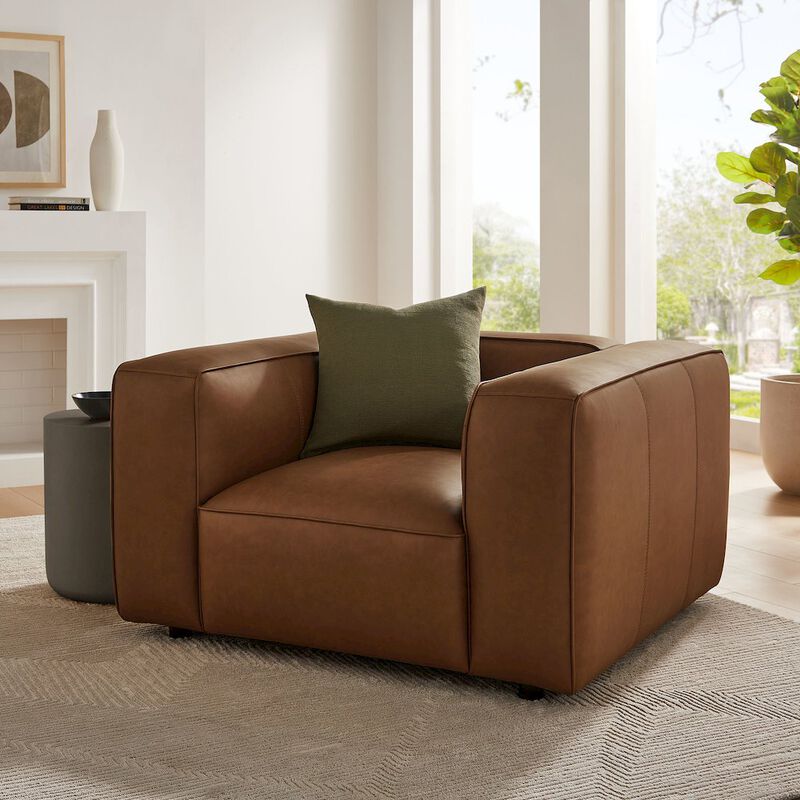 Auren Upholstered Vegan Leather Modular Armchair image number 8