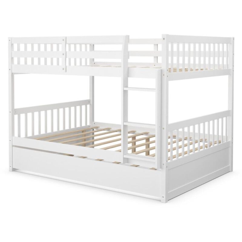 Hivvago Full over Full Bunk Bed Platform Wood Bed with Ladder