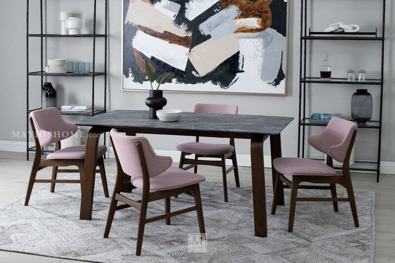 Valencia 5-Piece Dining Set in Pink