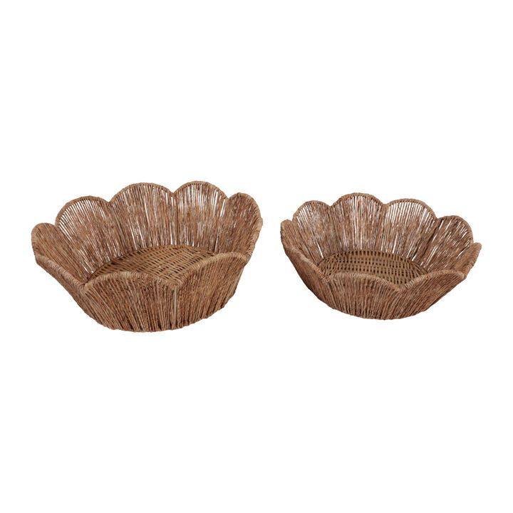 S/2 Petal Shape Bowls, Natural