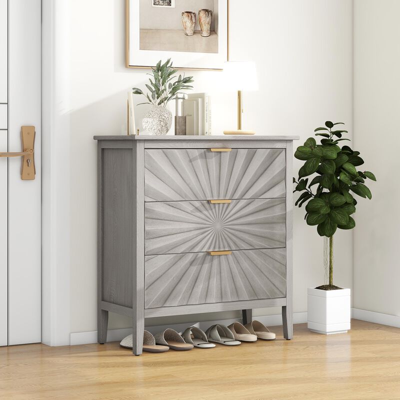 3 Drawer Storage Cabinet,3 Drawer Modern Dresser, Chest of Drawers Farmhouse for Entryway,Living Room,Bed Room image number 2