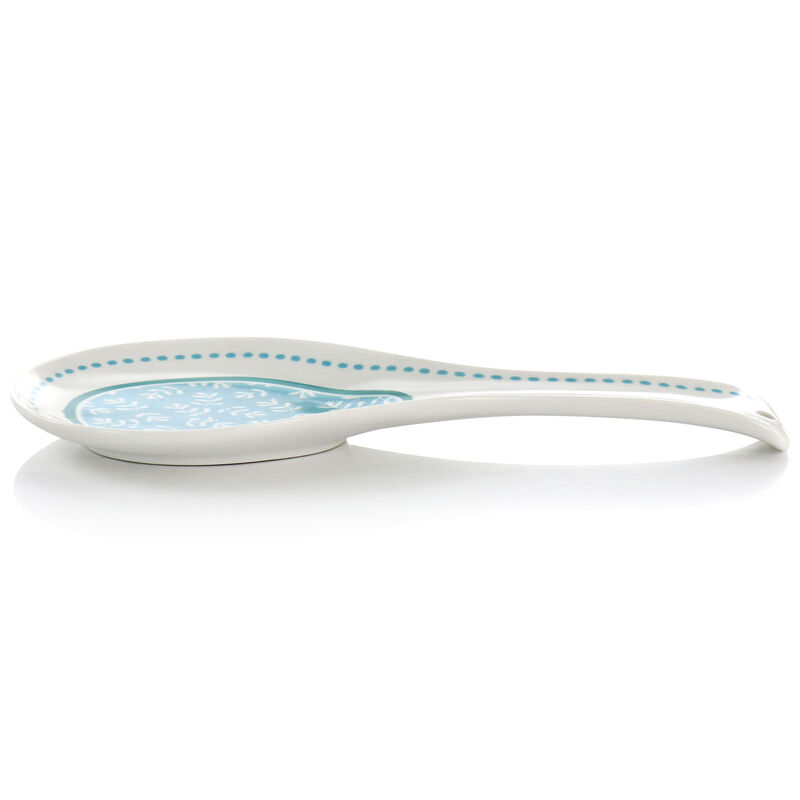 Gibson Home Village Vines Fine Ceramic Spoon Rest in Blue