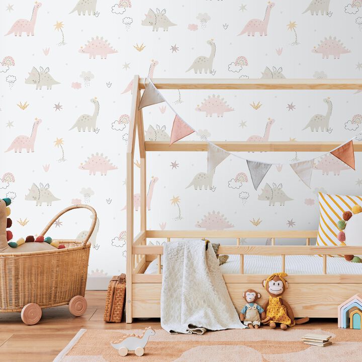 Bambino Dino Pink Wallpaper 283-1