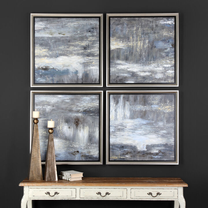 Shades of Gray Hand Painted Art (Set of 4)