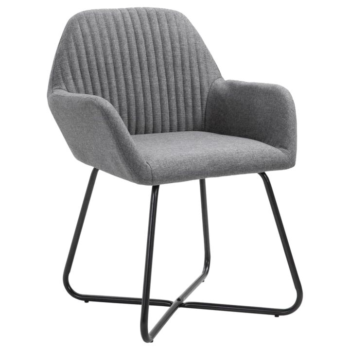 vidaXL Dining Chairs 4 pcs Dark Gray Fabric