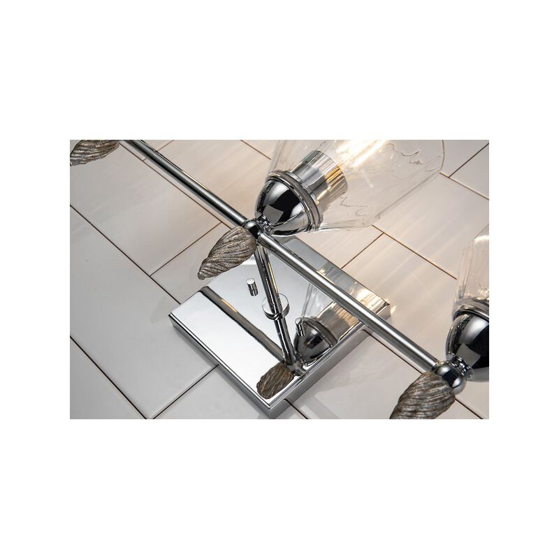 Lucas McKearn Felice 3 Light Vanity Light In Polished Chrome With Silver Accents