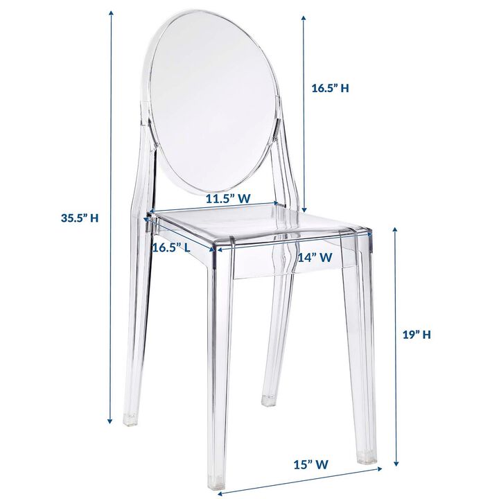 Clear Casper Dining Side Chair-Benzara