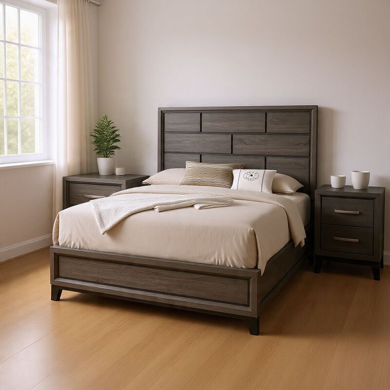 Bedroom Set, Wood, 2 Piece Set with Nightstand image number 8