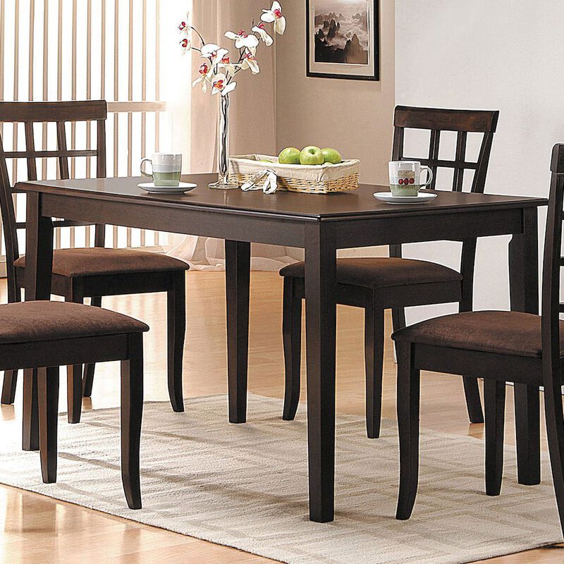 Simple Relax Rectangular Wooden Dining Table in Espresso Finish image number 4