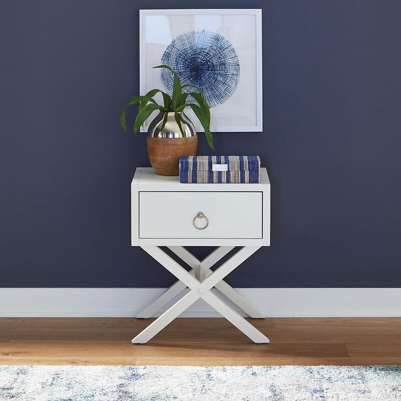 Liberty Furniture East End 1 Drawer Accent Table in Wirebrushed White image number 8