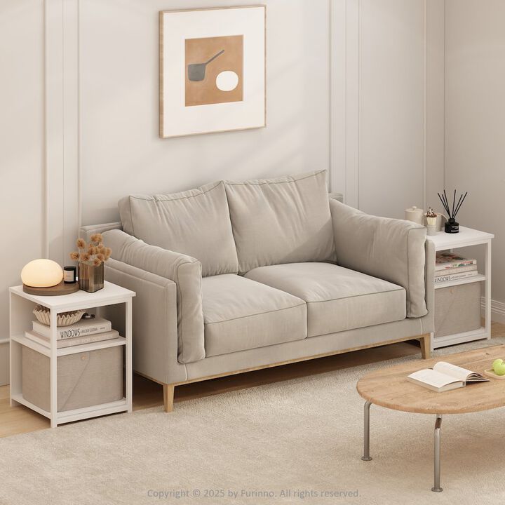 Camnus Modern Living End Table, Set of 2, Solid White