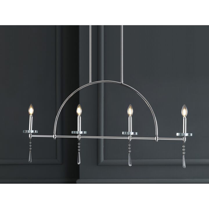 Doris 4-light Linear Metal/Crystal LED Pendant