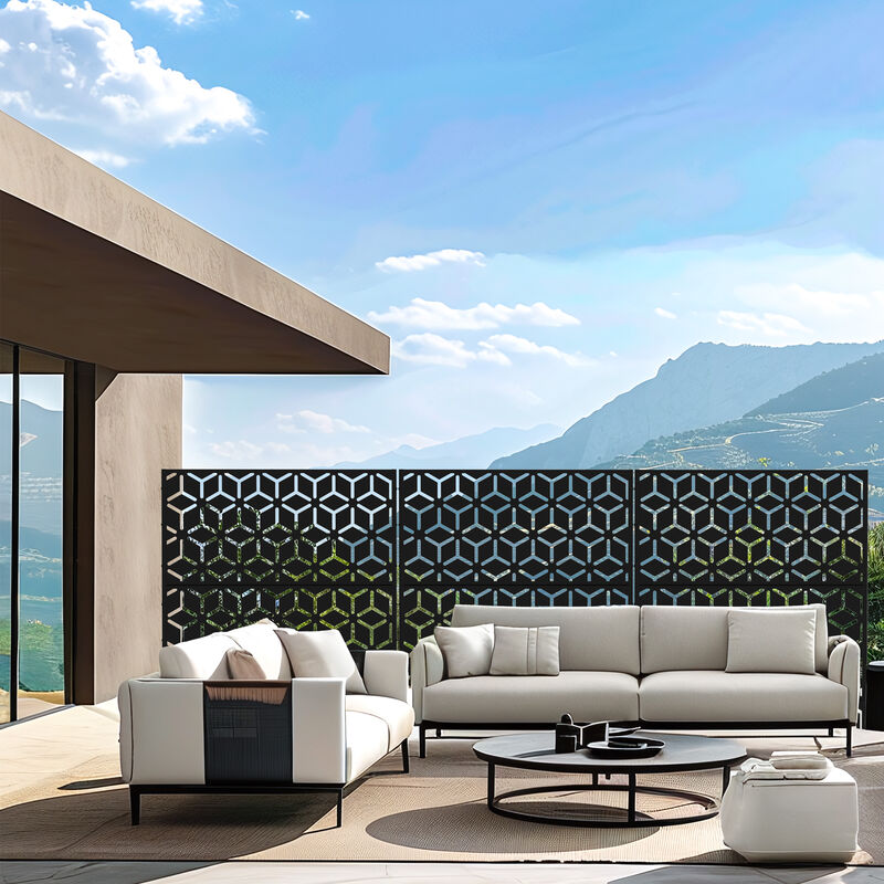 47*72 Garden Fence Outdoor Privacy Screen  in Black