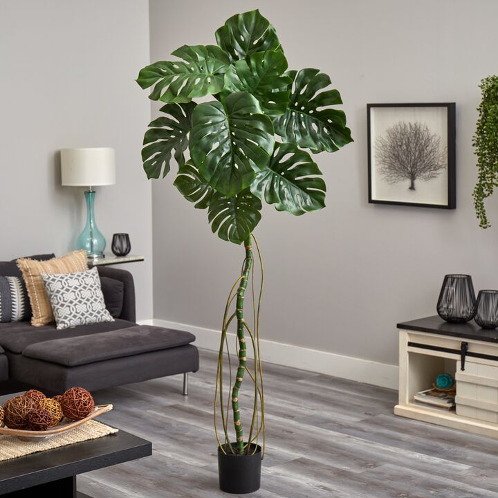Nearly Natural 6-ft Monstera Artificial Tree