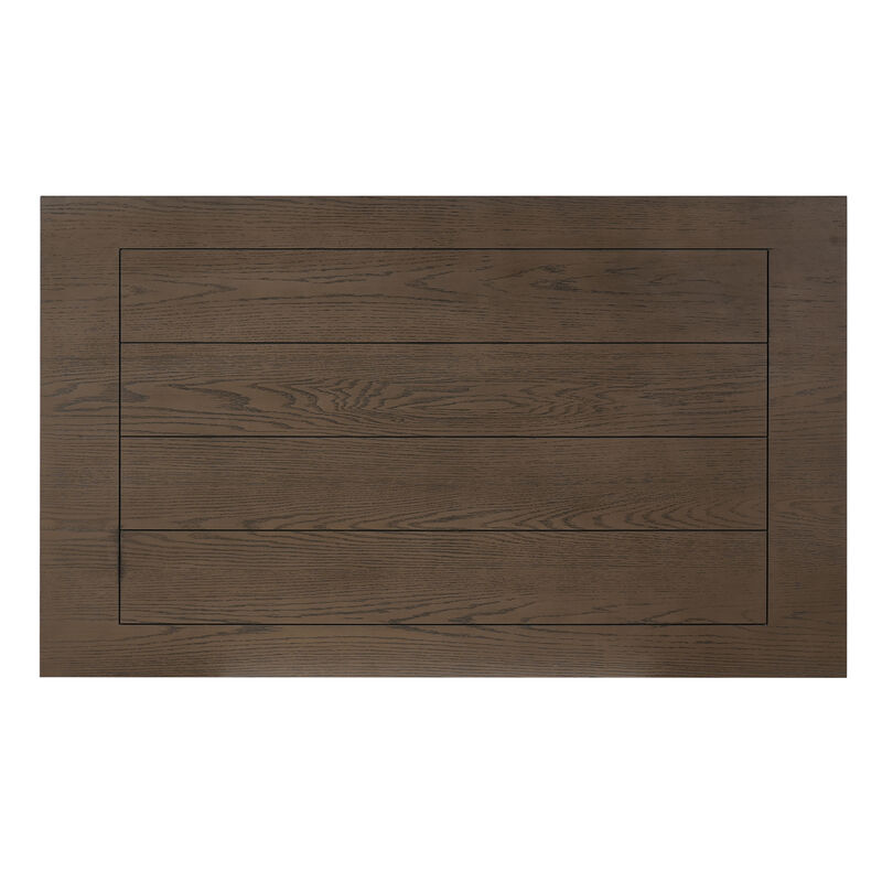 Merax Farmhouse Dining Table with Reinforced Cross Base, Solid Rubberwood Frame image number 3