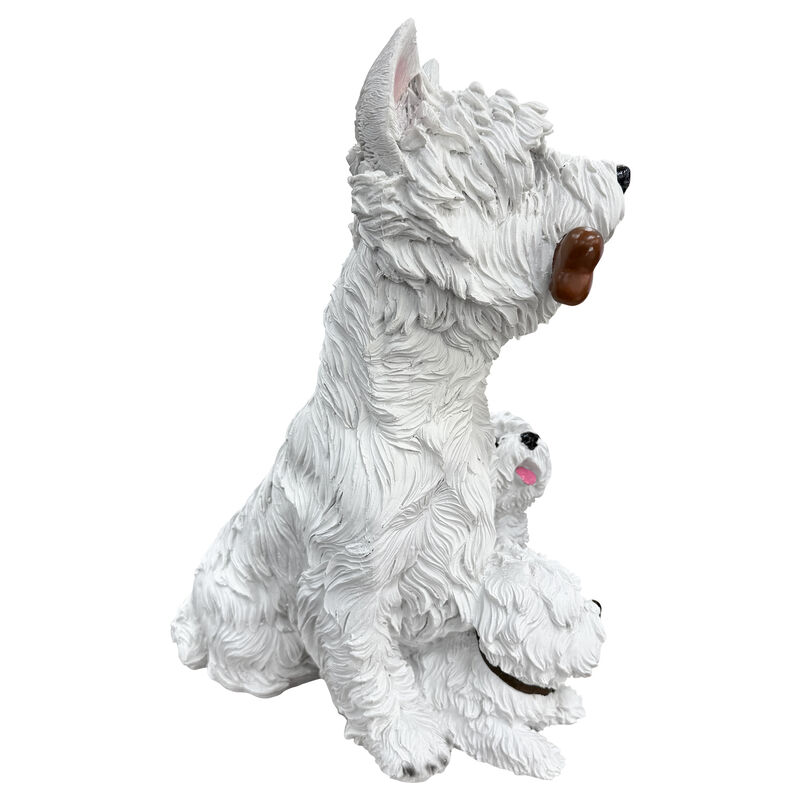 Vodcur 3 West Highland White Terrier Garden Statues image number 3